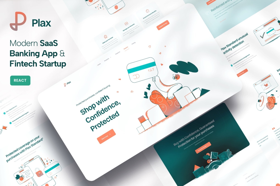 Plax - Finance & Fintech Startup React Template