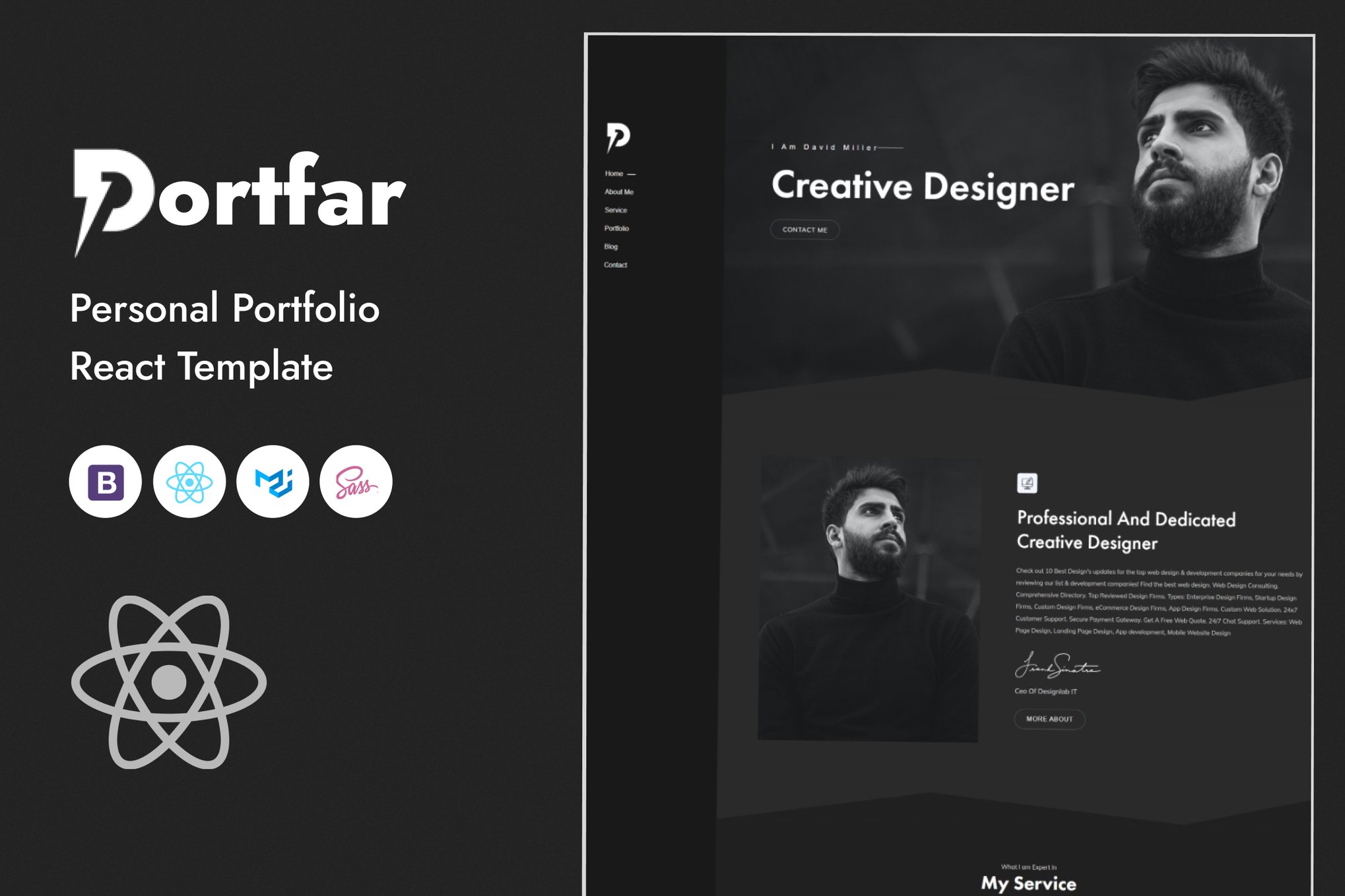 Portfar – Personal Portfolio React Template