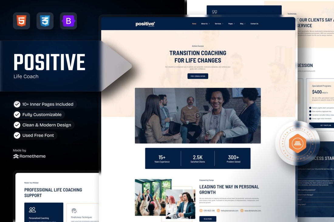 Positive - Life Coach & Public Speaker HTML
