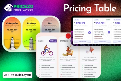 Pricing Table 35+ Unique Layout Template - Pricezo