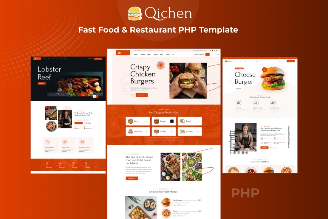 Qichen - Fast Food & Restaurant PHP Template