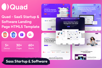 Quad - SaaS Startup & Software Landing Page HTML5