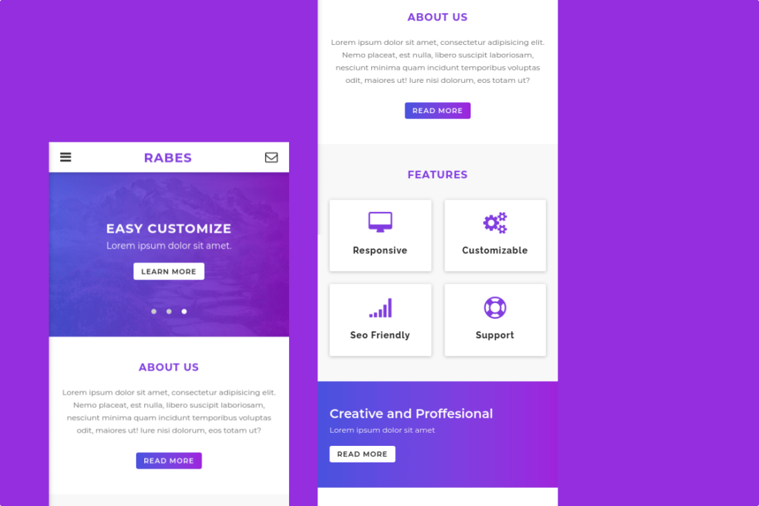 Rabes - A Clean Mobile Template