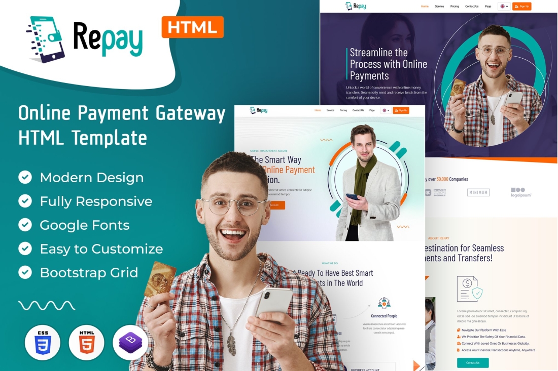 Repay | Payment Gateway HTML Template
