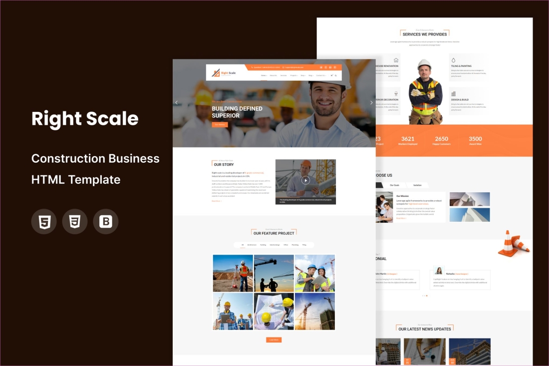 Right Scale - Construction Business HTML Template