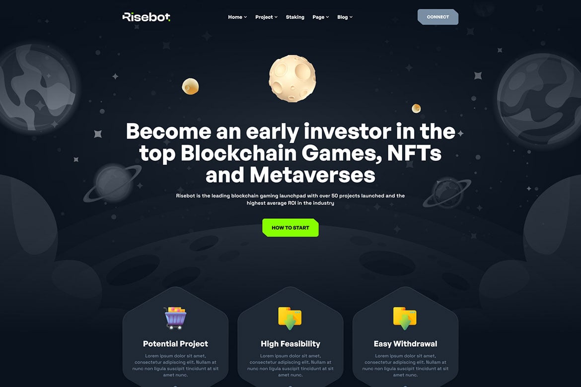 Risebot - Metaverse IGO Launchpad HTML Template