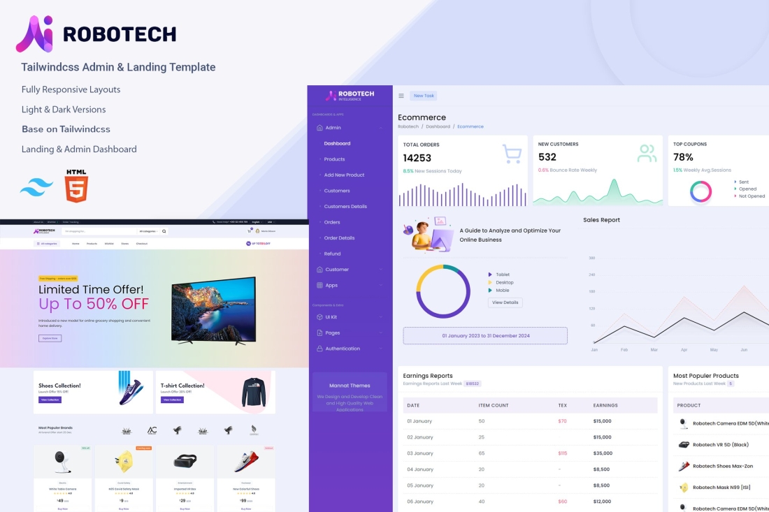 Robotech - Frontend & Backend Multiple Pages