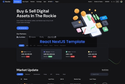 Rockie - Crypto exchange React NextJS Template