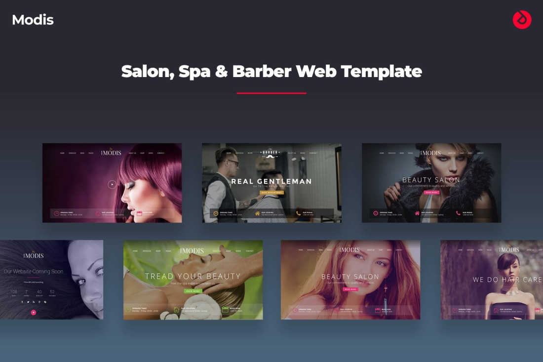 Salon, Spa & Barber Website Template - Modis