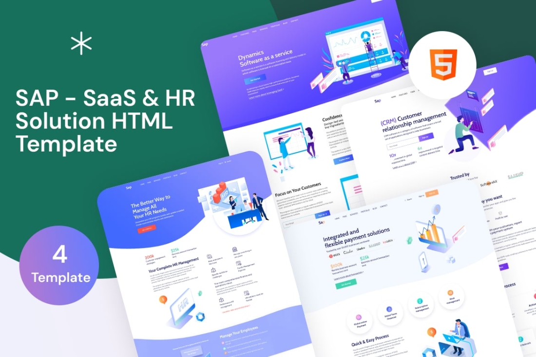 SAP - SaaS & HR Solution HTML Template