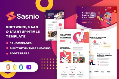 Sasnio - Software, SaaS & Startup HTML5 Template