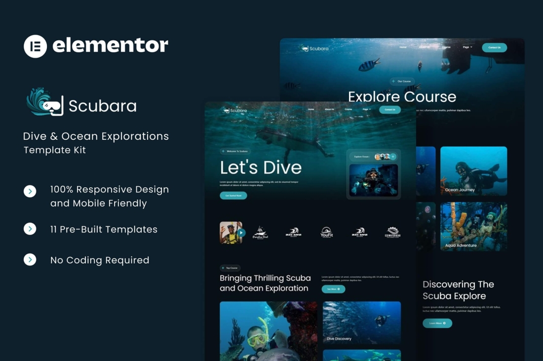 Scubara - Dive & Ocean Explorations Elementor Template Kit