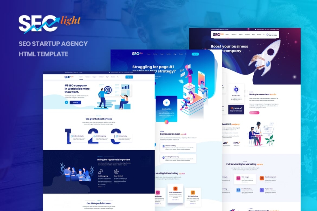 Seclight - Seo Startup Agency HTML Template