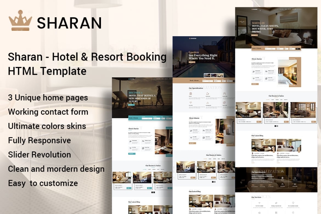 Sharan - Hotel & Resort Booking HTML Template