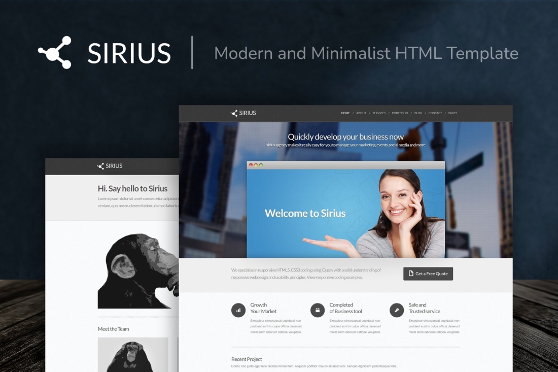 Sirius - Modern and Minimalist HTML Template