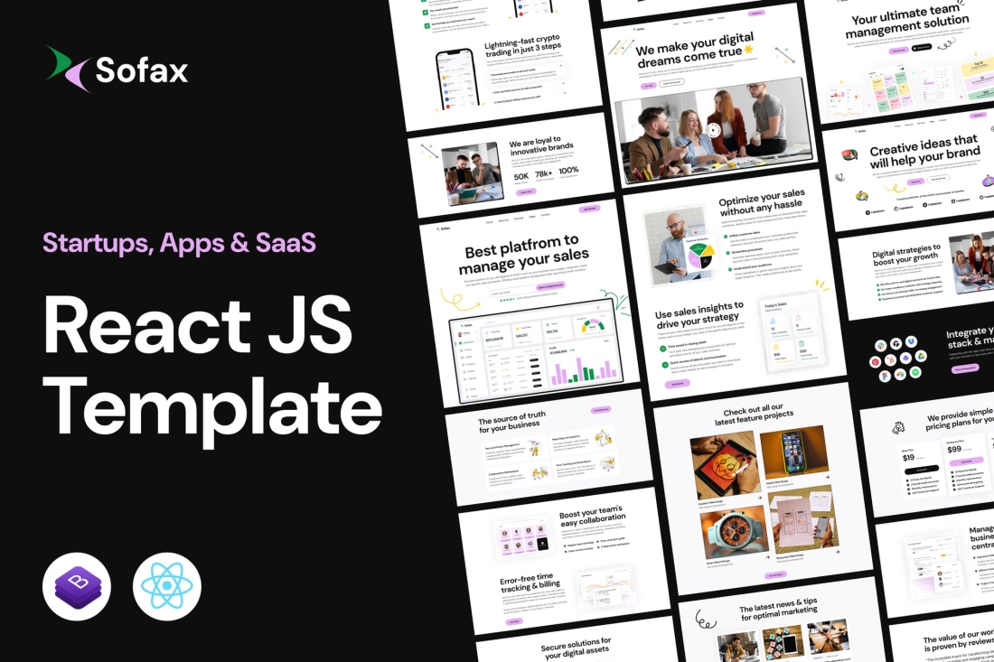 Sofax – Saas Startup React Js Template