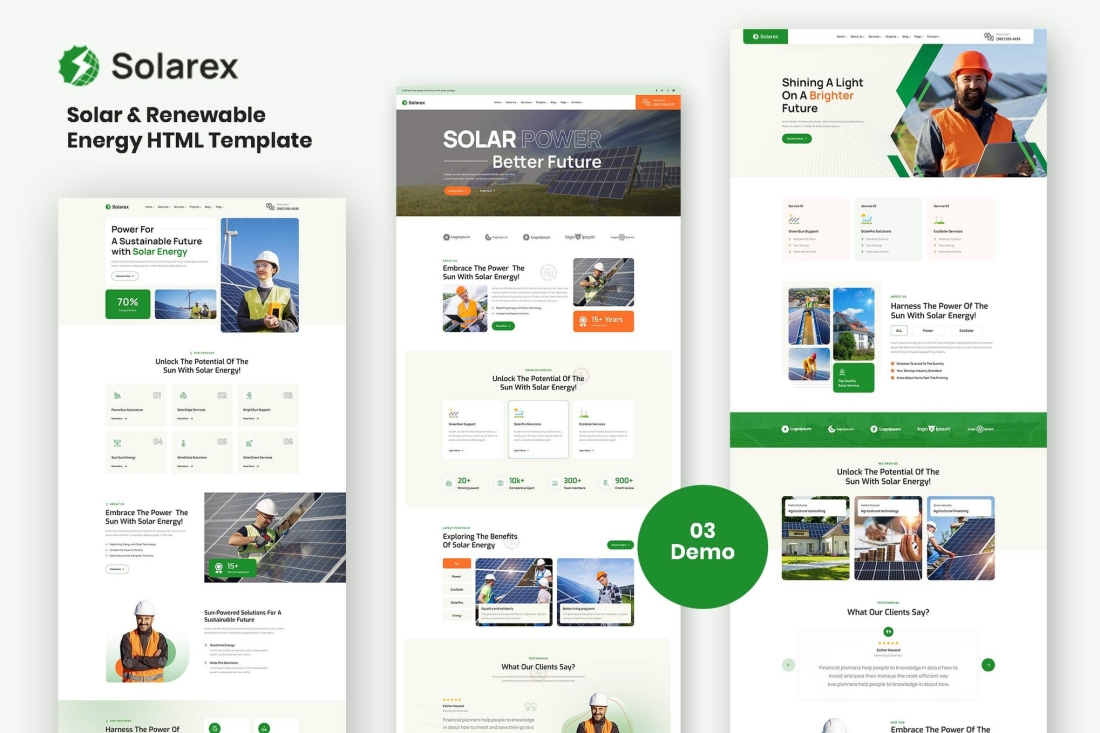 Solarex - Solar & Renewable Energy HTML Template