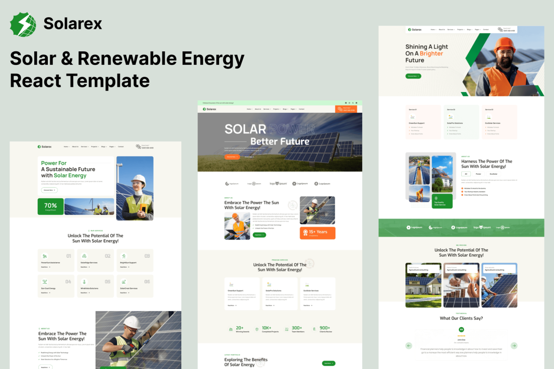 Solarex - Solar & Renewable Energy React Template