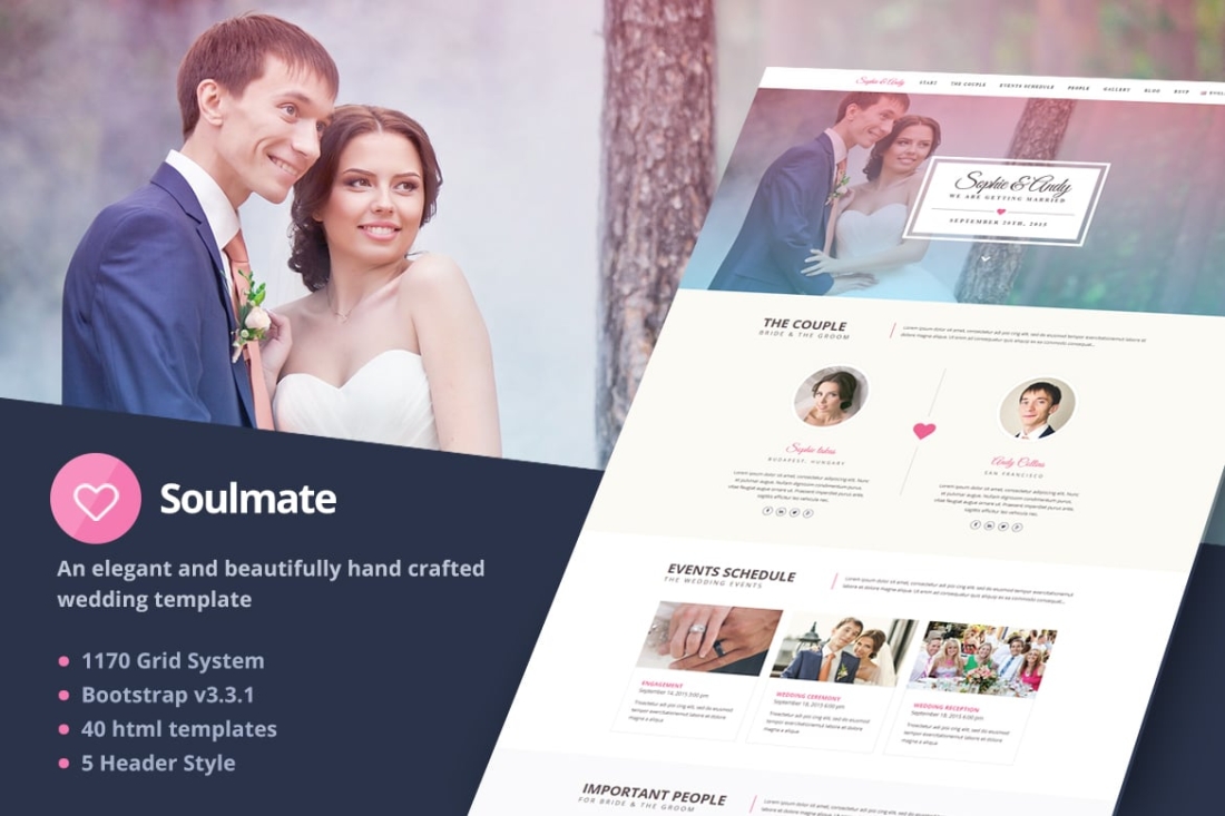 Soulmate - Responsive Bootstrap 3 Wedding Template