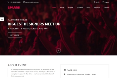 Sparrk – Event Bootstrap Template
