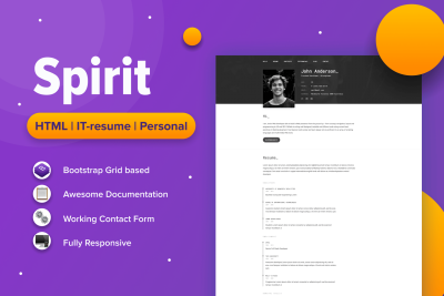 SpirIT — Portfolio & Resume HTML Template