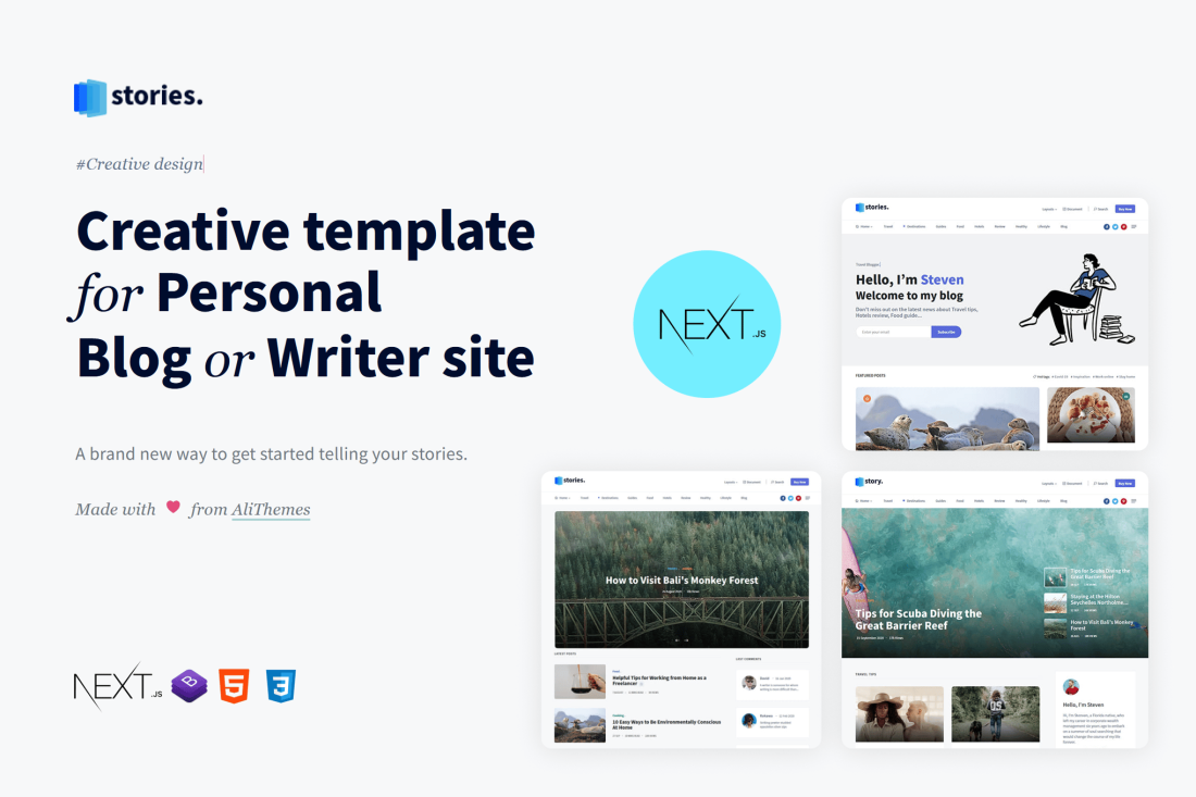 Stories - Personal Blog React NextJS Template