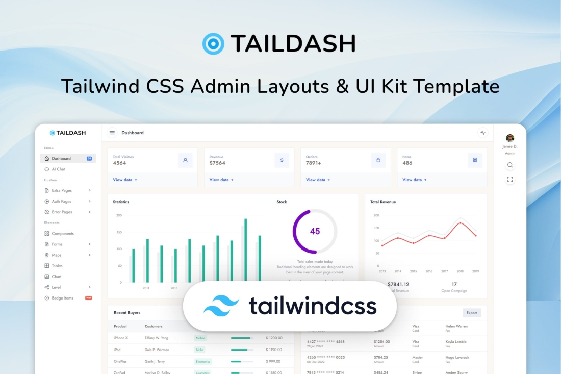 TailDash - Tailwind CSS Admin & UI Kit Template