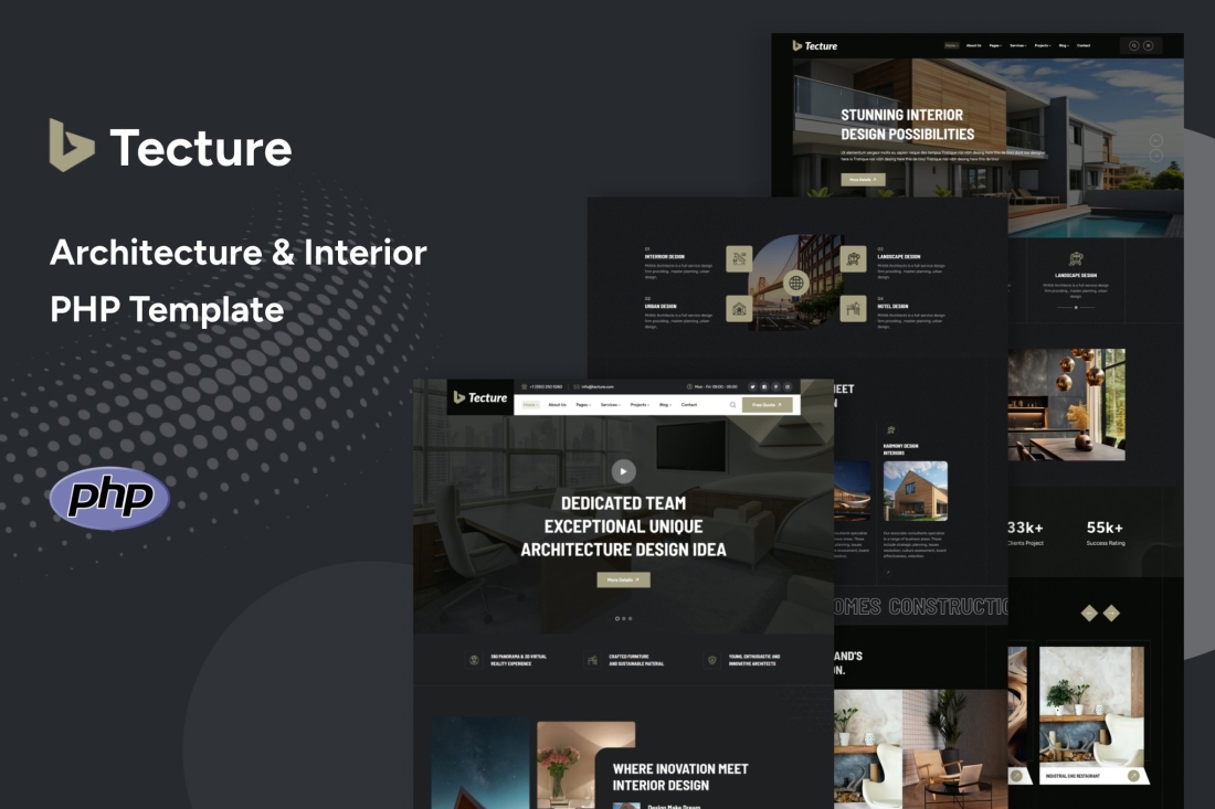 Tecture - Architecture & Interior PHP Template