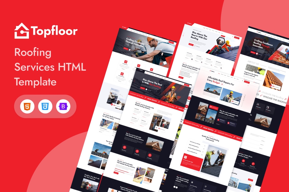 Topfloor - Roofing Services HTML Template