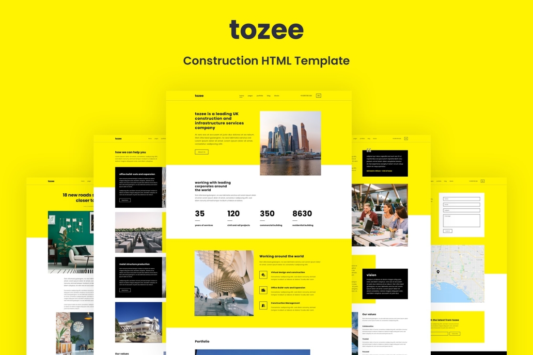 Tozee - Construction HTML Template