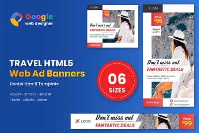 Travel HTML5 Animate Banner Ads Google Web Design