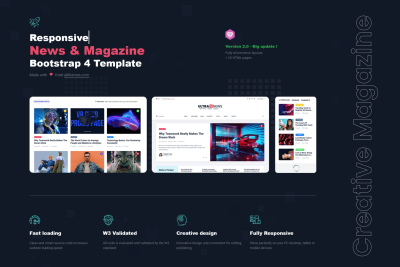 Ultranews - Creative Magazine HTML Bootstrap