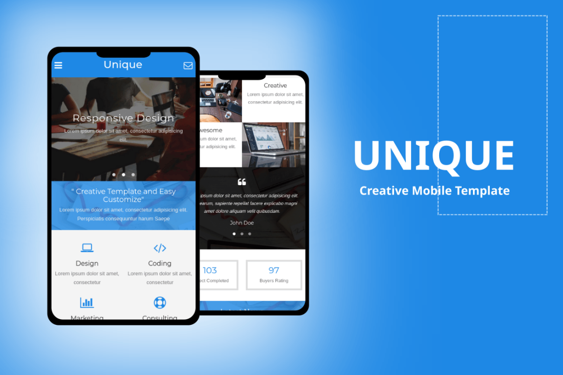 Unique - Creative Mobile Template