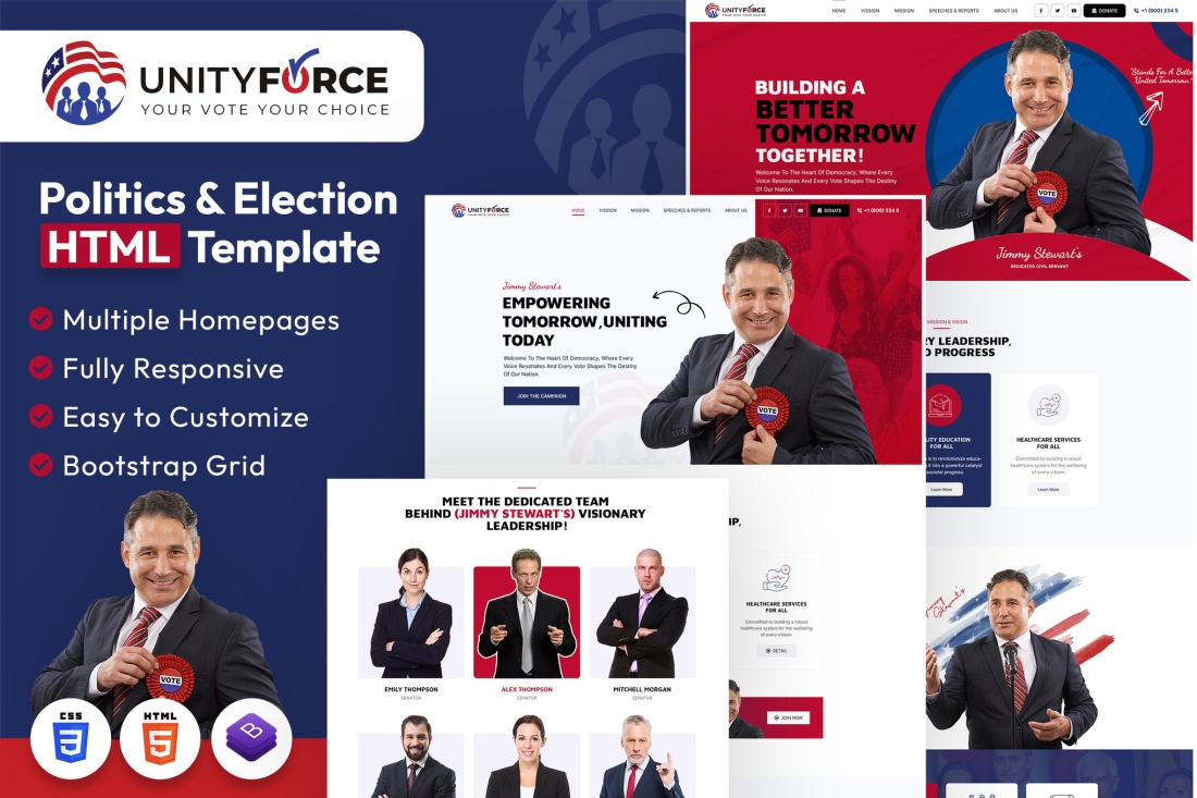 UnityForce | Politics & Election HTML Template