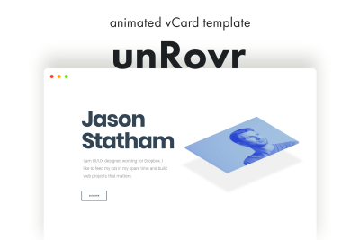 unRovr - Animated vCard & Resume & Portfolio