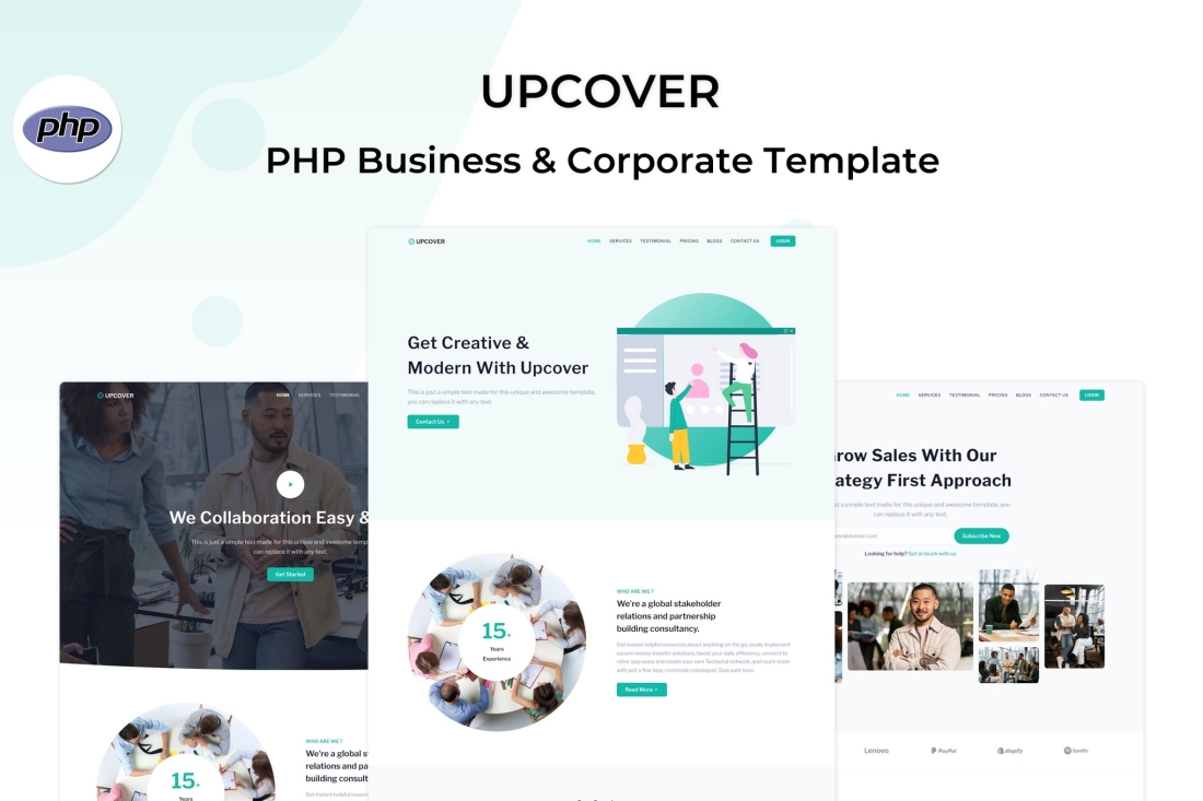 Upcover - PHP Business Landing Page Template