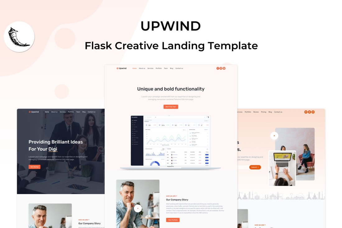 Upwind - Flask Landing Page Template