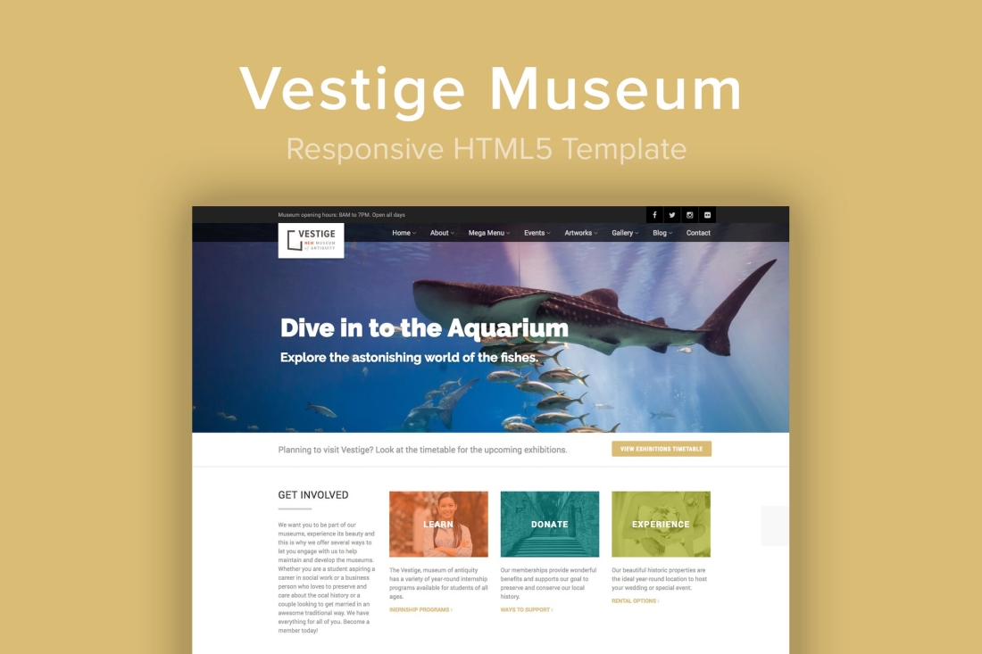 Vestige Museum - Responsive HTML5 Template