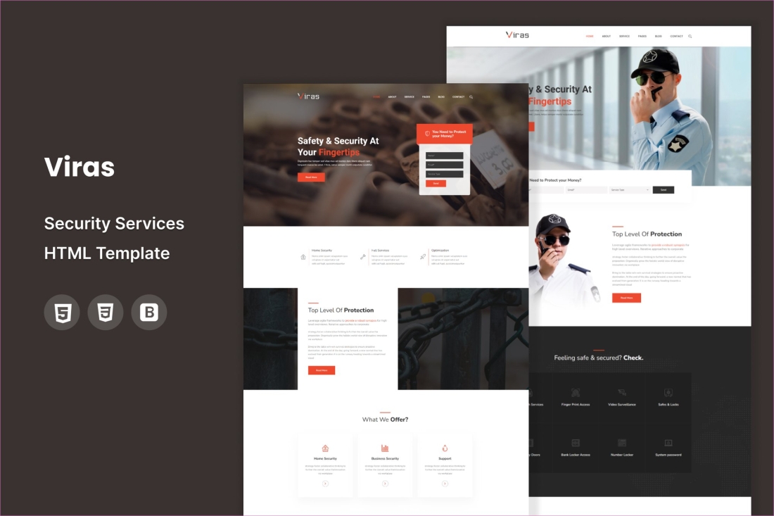 Viras - Security Services HTML Template