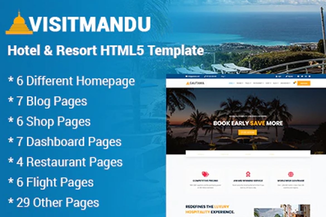 Visitmandu - Hotel & Resort HTML5 Template