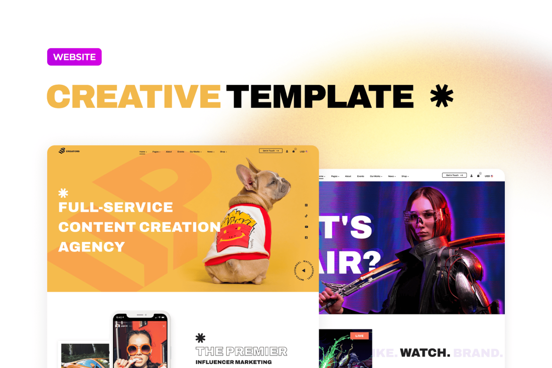 Website Template for Digital Creators
