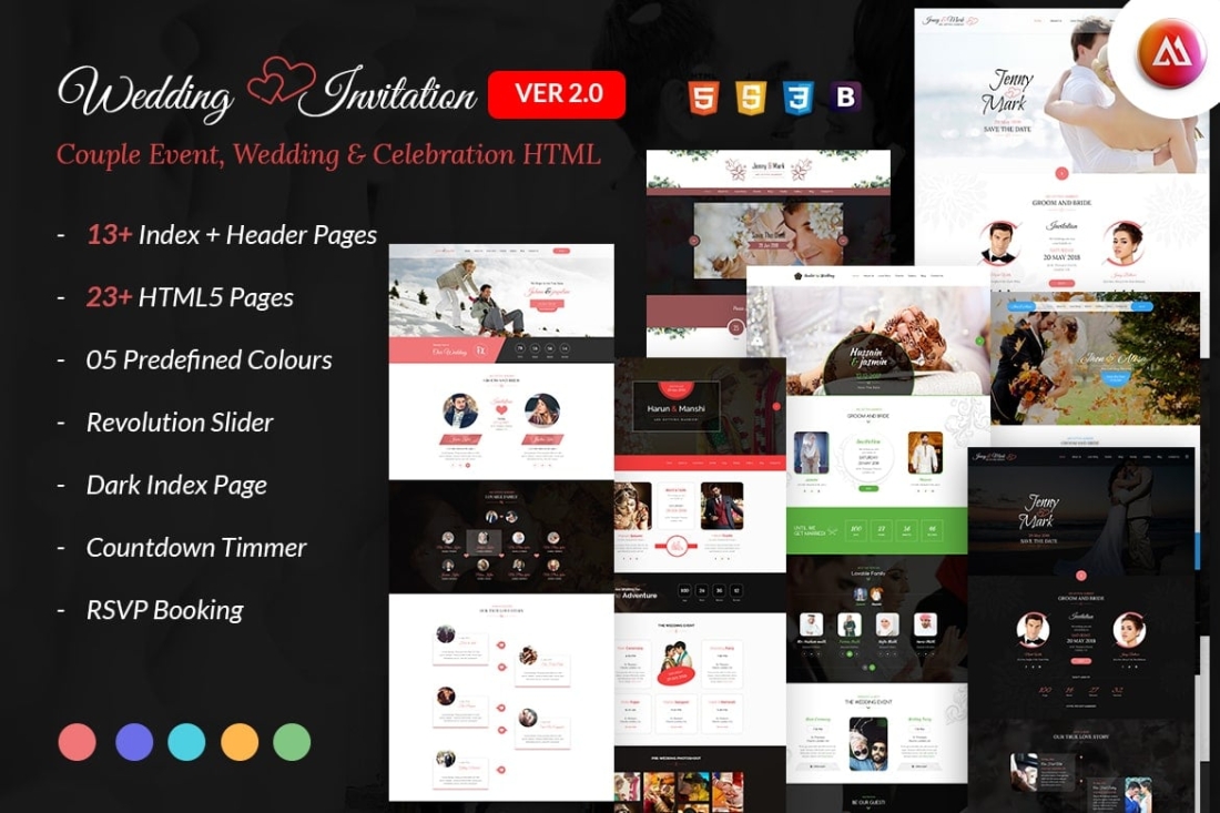 Wedding Event - Wedding Invitation HTML Template