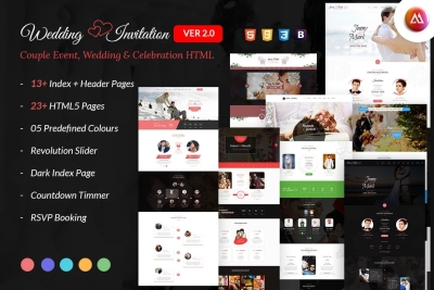Wedding Event - Wedding Invitation HTML Template
