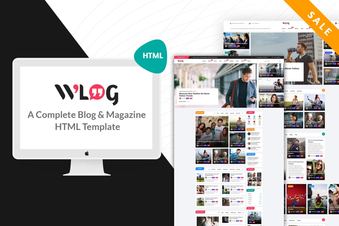 Wlog - Blog and Magazine HTML Template