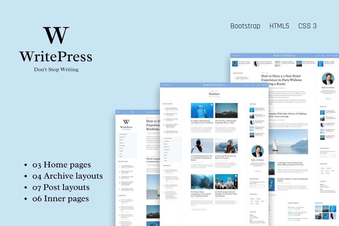 WritePress - Simple Minimal Personal Blog Template