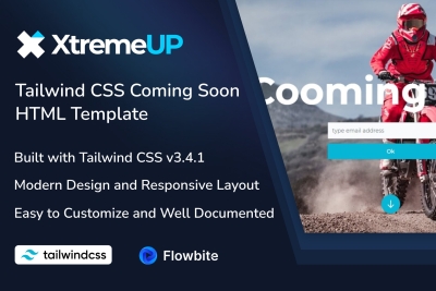XtremeUP - Tailwind CSS Coming Soon HTML Template