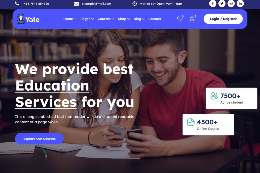 Yale - Education & Online Course HTML Template