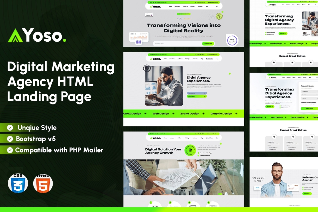 Yoso - Digital Marketing Agency HTML Landing Page
