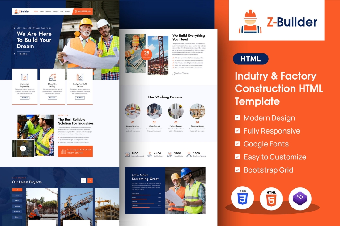 Z-Builder | Construction Elementor HTML Template