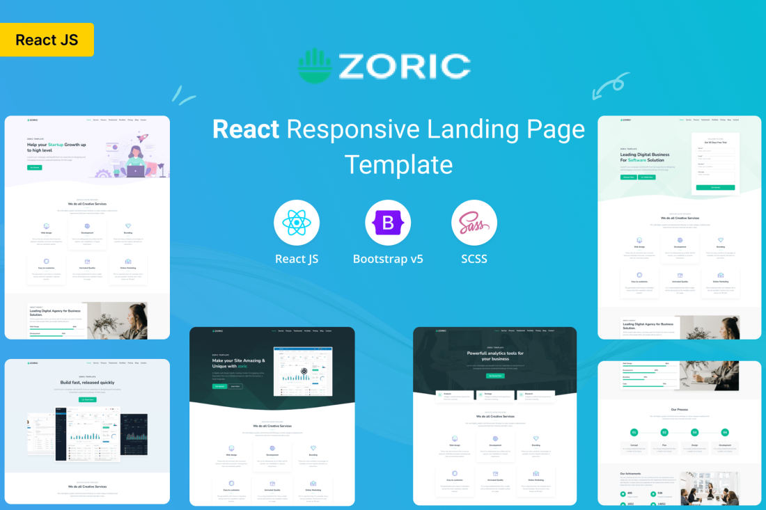 Zoric - React Responsive Landing Page Template
